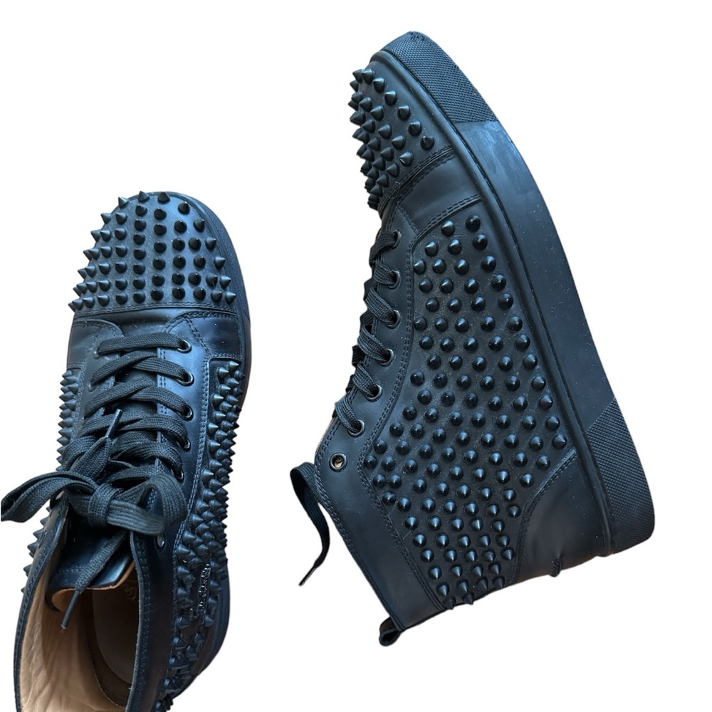 Christian Louboutin Black Studded Ankle Booties